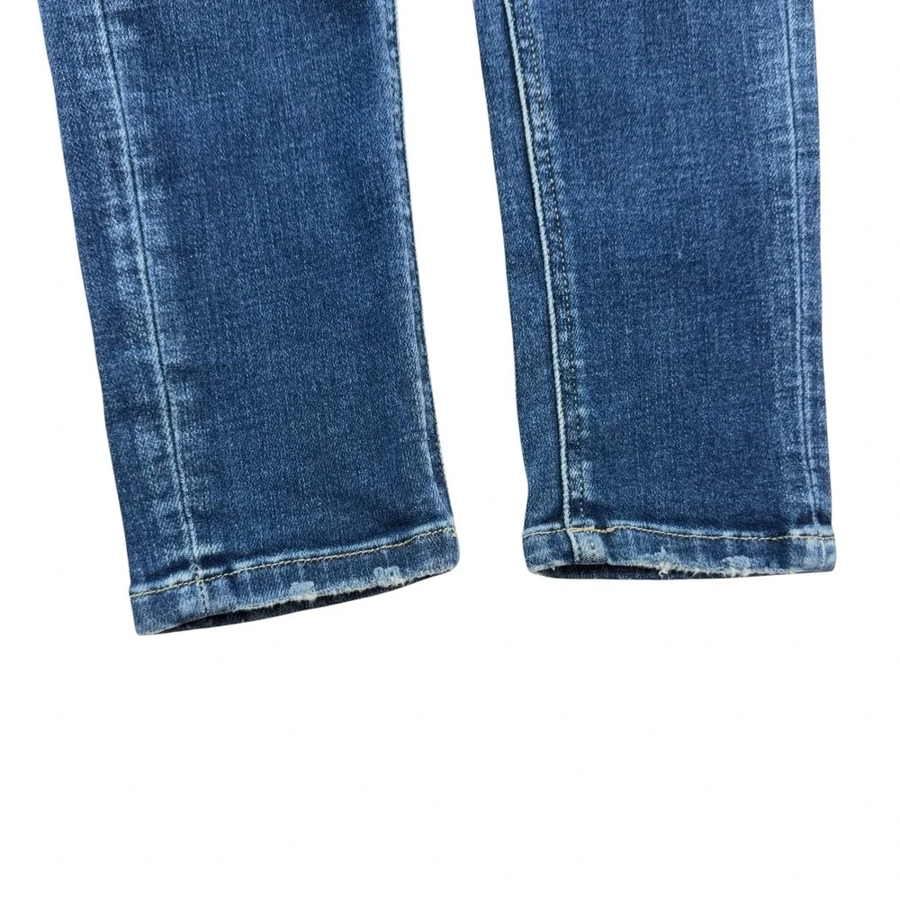 Flying Monkey Womens Skinny Jeans 25 Medium Wash Distressed Denim Frayed Hem